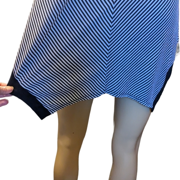 FROXX black & white diagonally striped asymmetrical spaghetti strap tank top. - Picture 8 of 12